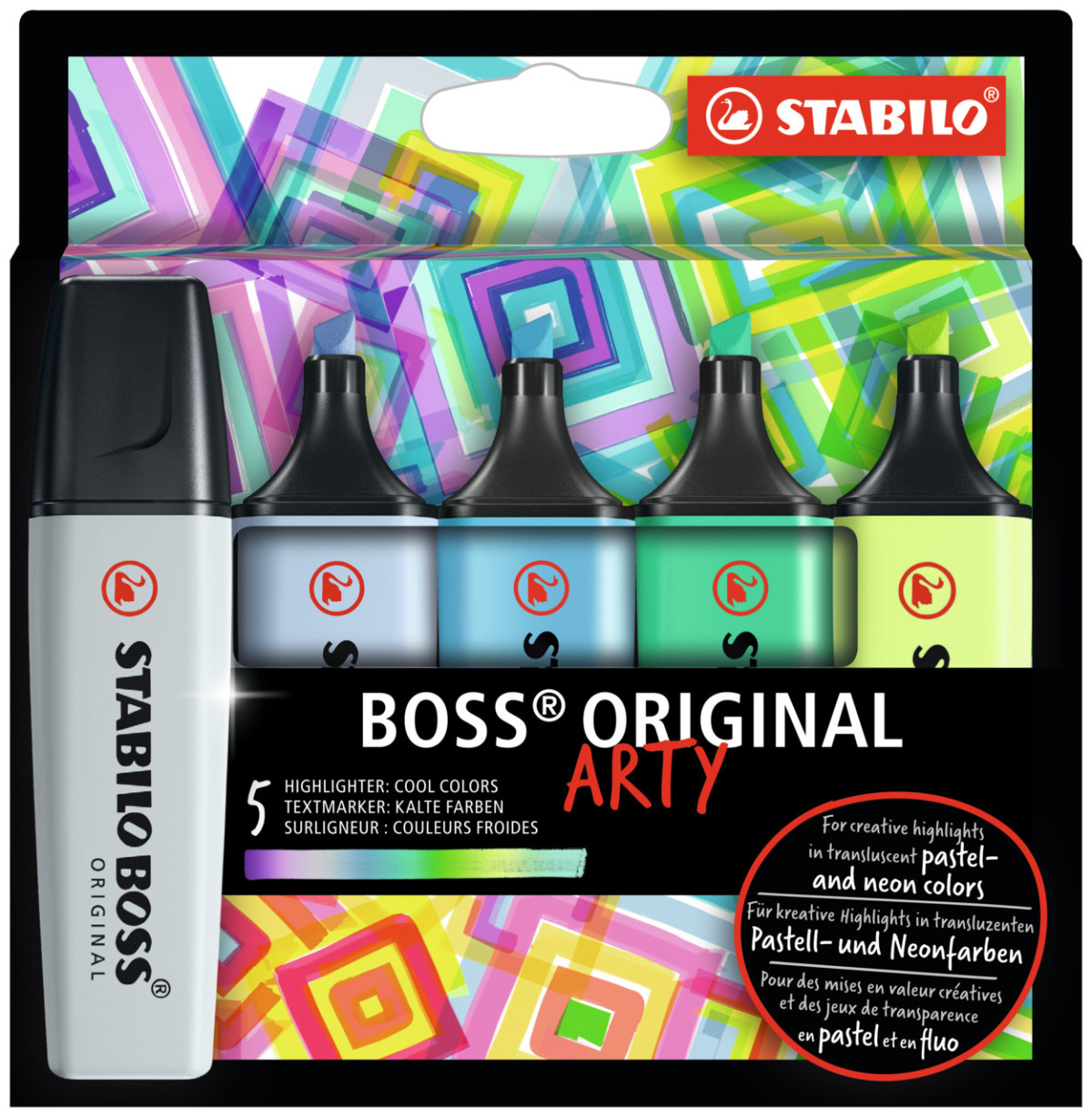 Stabilo Boss Original Highlighter - Pastel - 4 Color Set - Wallet
