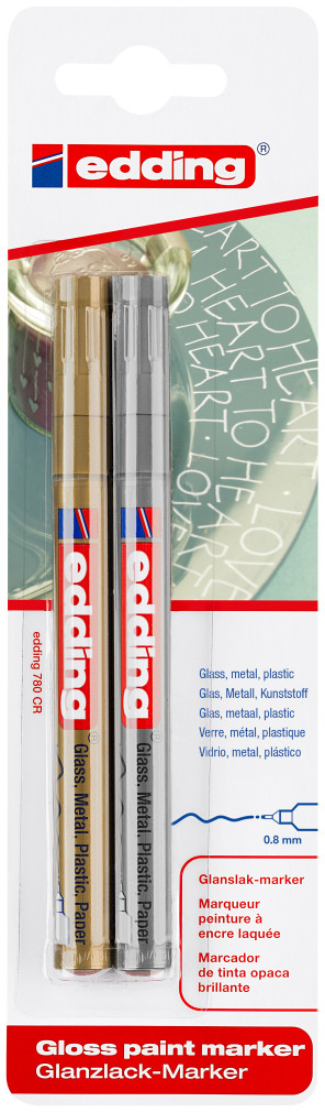 alarm heel veel fles Edding 780 Gloss Paint Markers - Gold & Silver (Blister of 2) |  4-780-2-1-53-54 | The Online Pen Company