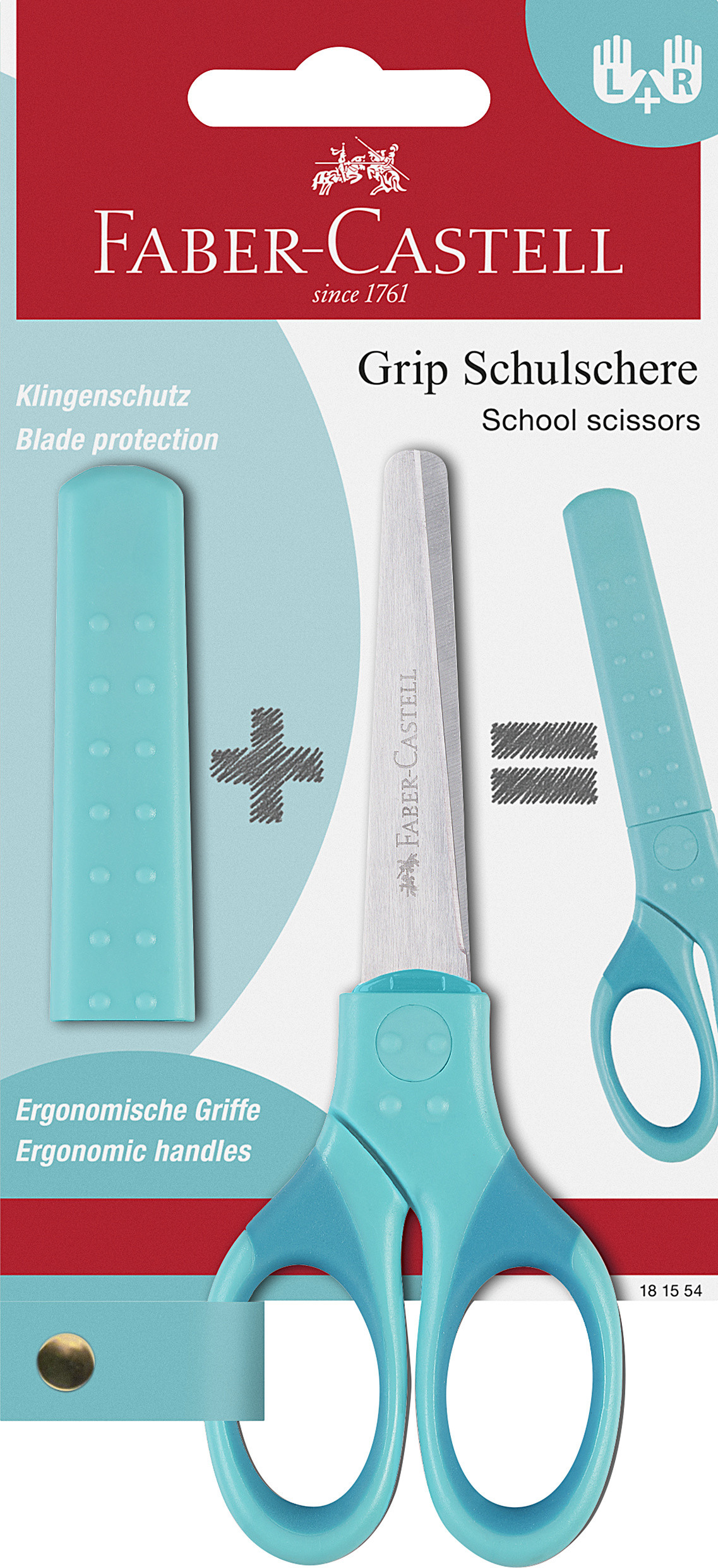 Grip school scissors, blue