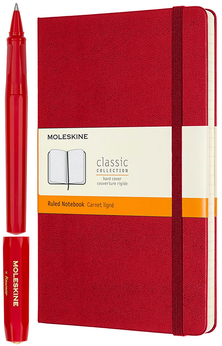 Moleskine x Kaweco Fountain Pen and Ballpen Set Red