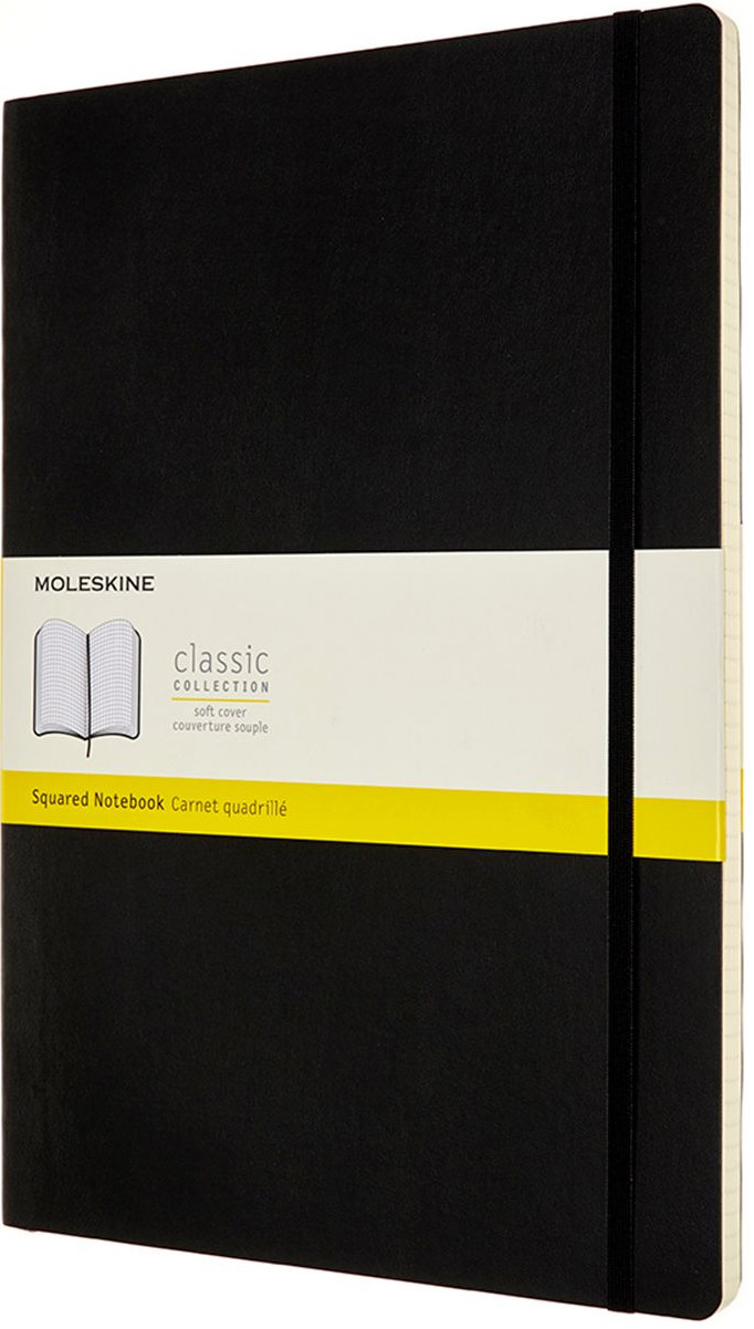 Moleskine Classic Soft Cover A4 Notebook - Squared - Black | QP642 ...
