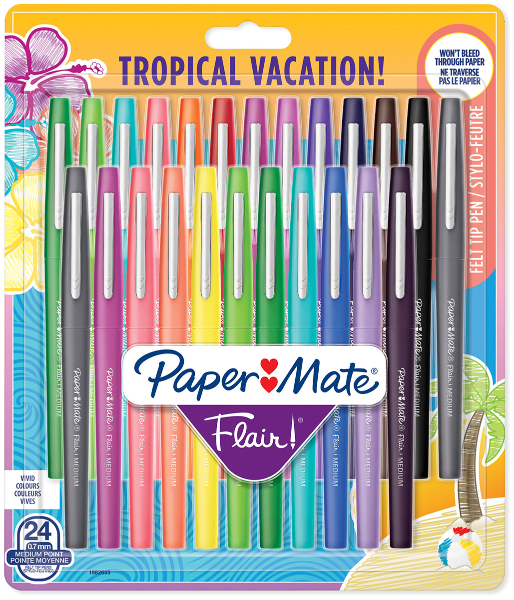 Papermate Flair Original Fibre Tip Pen - Medium - Tropical Colours