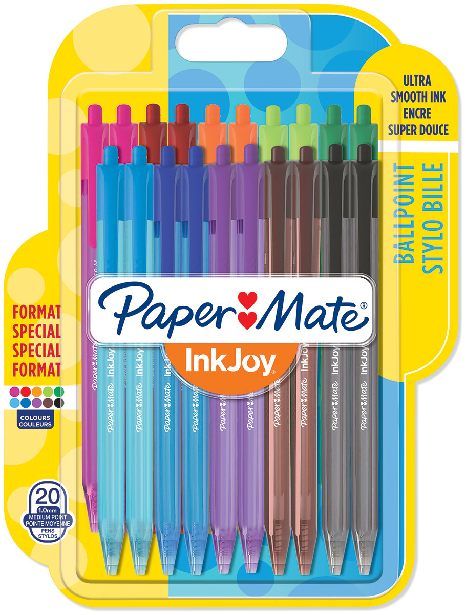 Papermate Inkjoy 100 Retractable Ballpoint Pen - Medium - Assorted ...