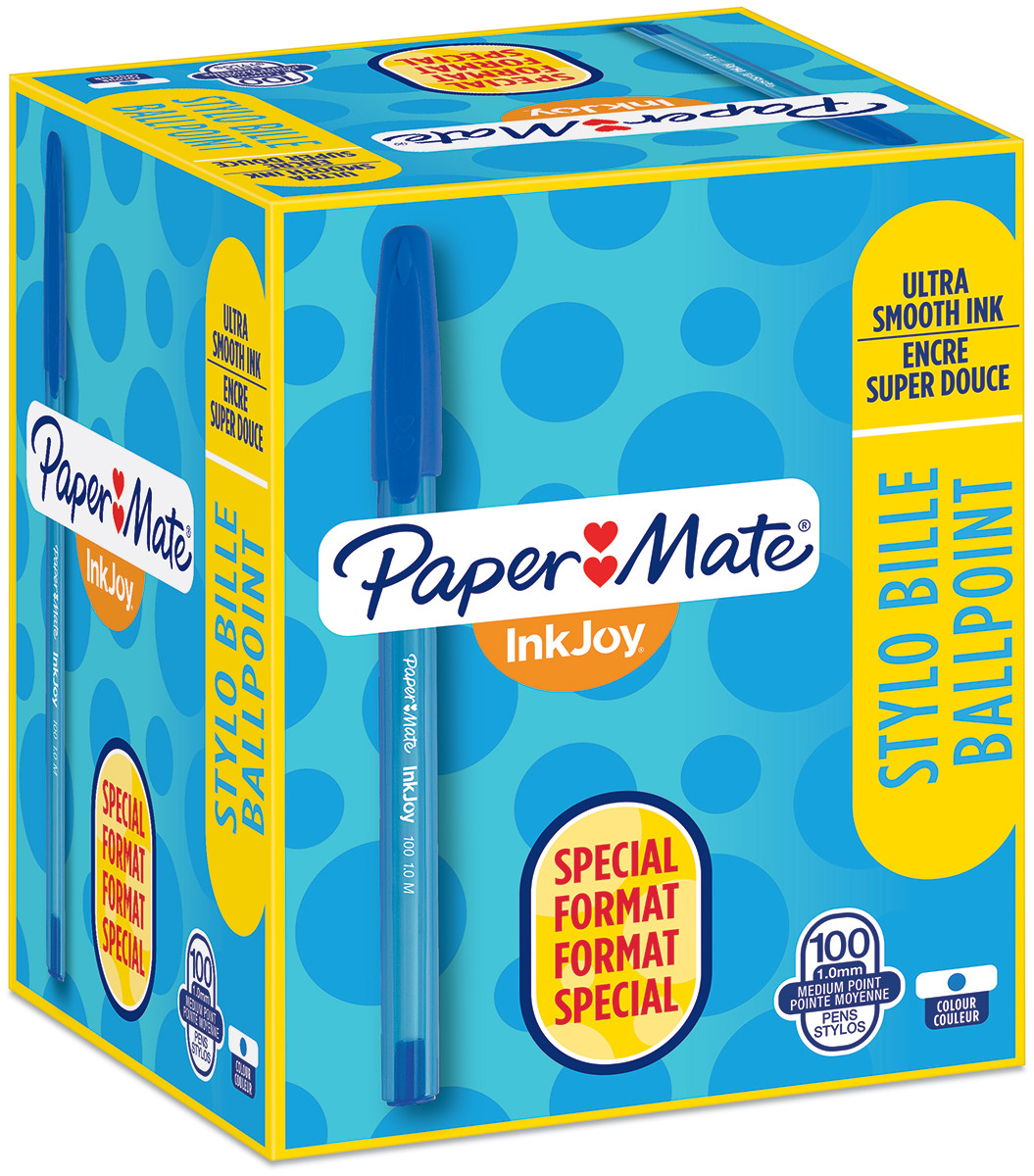 beeld Luchtpost Uitstekend Papermate Inkjoy 100 Capped Ballpoint Pen - Medium - Blue (Box of 100) |  S0977420 | The Online Pen Company