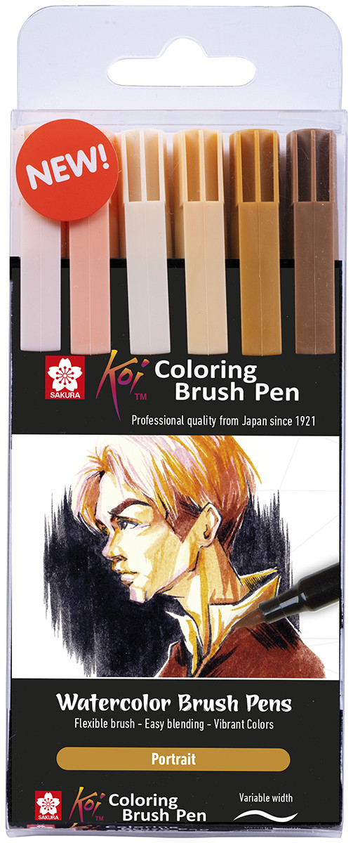 Sakura Koi colouring brush pen set 6 Botanical