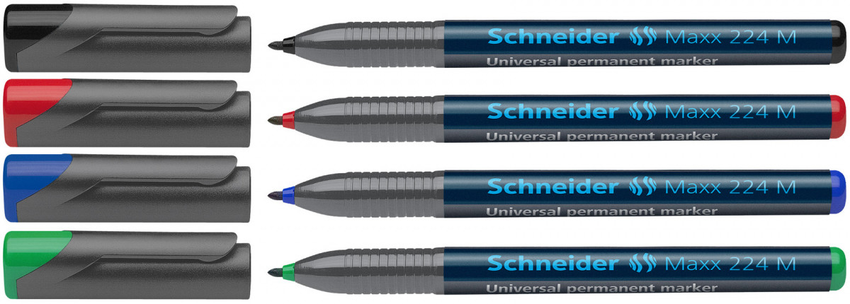 Op risico Ooit onwetendheid Schneider Maxx 224 Permanent Markers - Medium - Assorted Colours (Pack of  4) | 1208 | The Online Pen Company