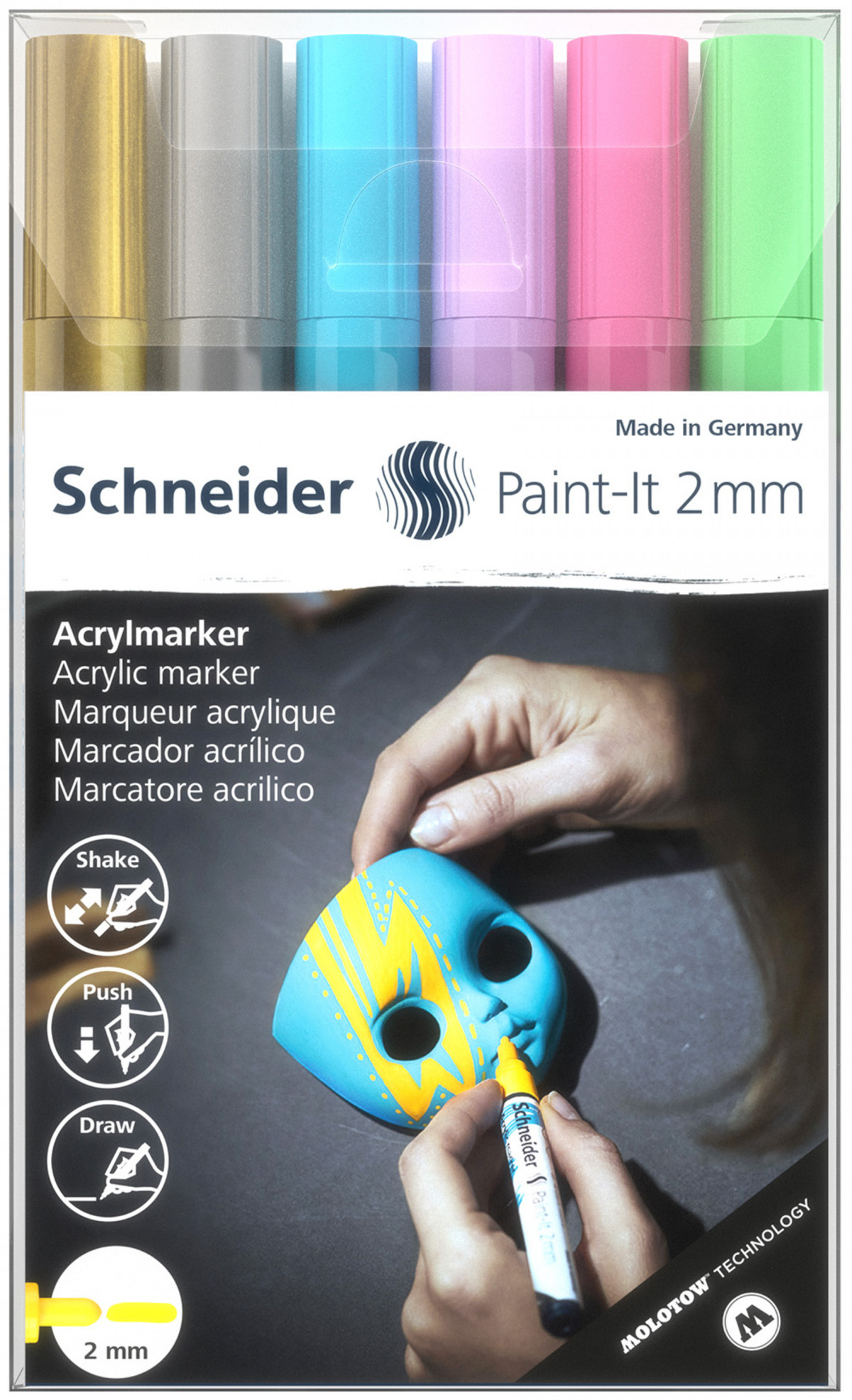 gemeenschap kubiek Absorberend Schneider Paint-It 310 Acrylic Markers - 2mm - Set 2 (Pack of 6) | 120196 |  The Online Pen Company