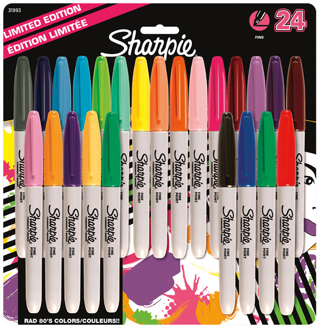 Sharpie Fine Marker Pen - Assorted Colours (Pack of 24), S0944841