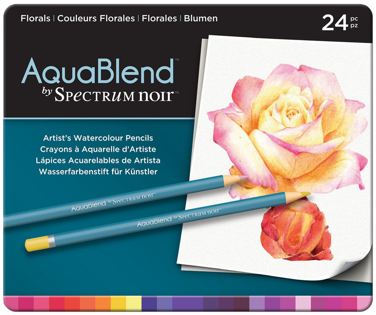 Spectrum Noir AquaBlend Watercolour Pencils - Florals (Tin of 24 ...
