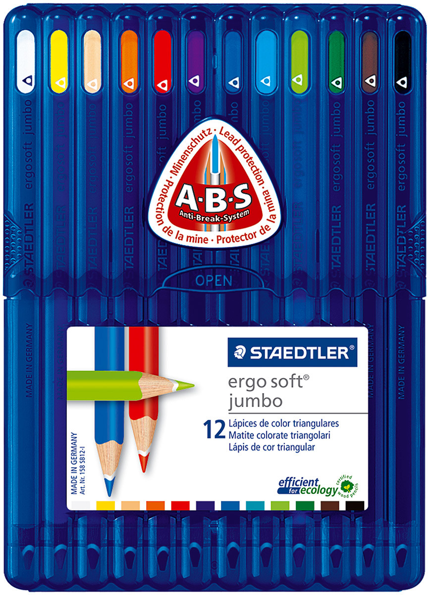 Ergosoft® jumbo triangular jumbo coloured pencils - Live in Colors