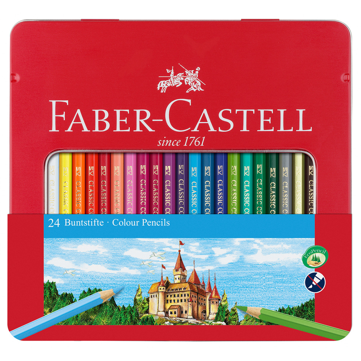 Faber-Castell Colouring Pencils - Black Edition - Assorted Colours - Pack  of 24 