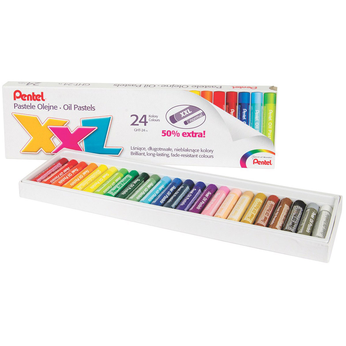 Pentel Arts Oil Pastels - Assorted Colours (Pack of 36)