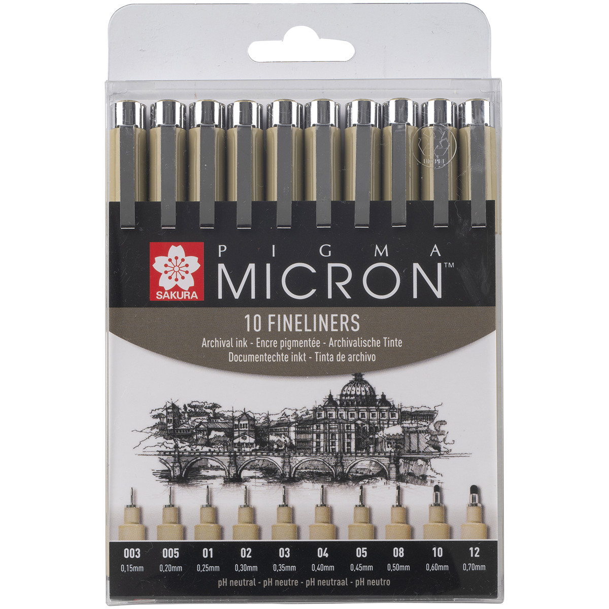 Sakura Pigma Micron Pen Set - Black - Assorted Tip Sizes (Pack of