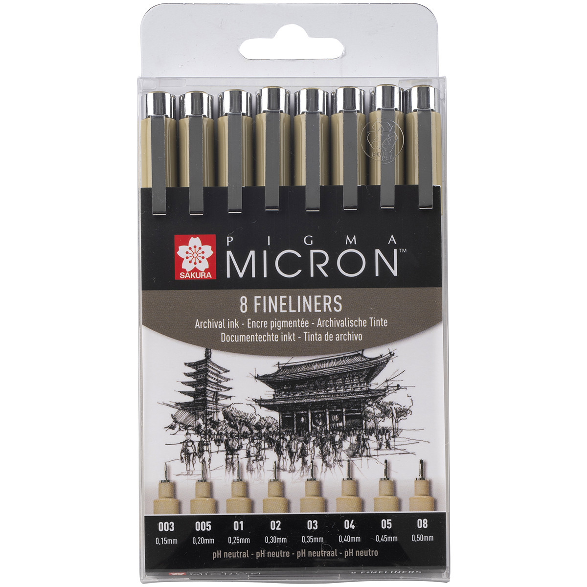 Sakura Pigma Micron Pen Set - Black - Assorted Tip Sizes (Pack of