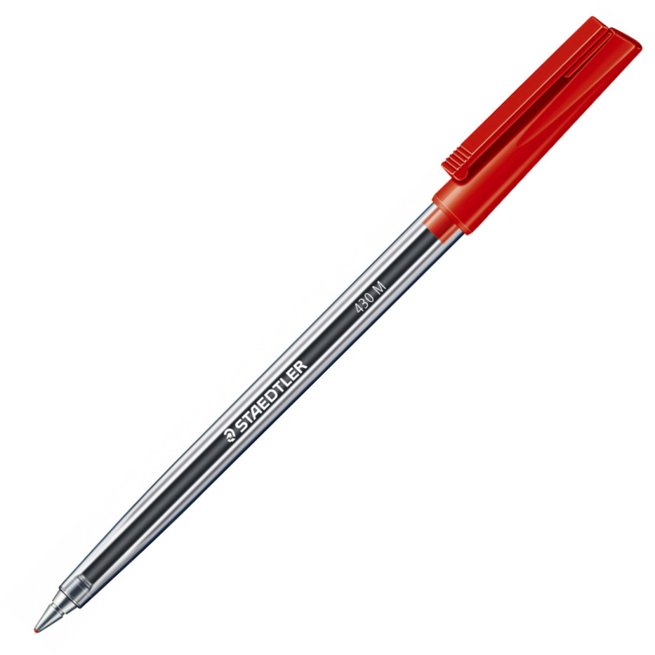 STAEDTLER Noris® Stick 434-02BK2I Pack of 2 Ballpoint Pens, Medium Line, Red