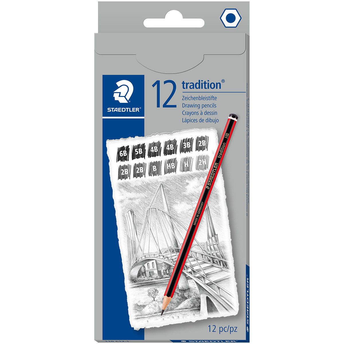 Sketch Pencil Set, Assorted Pack of 12, Grades 8-12 and Adults