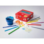 Faber-Castell Jumbo Grip Colouring Pencils - Assorted Circus Gift Set with Paint Brush & Water Pot - Picture 2