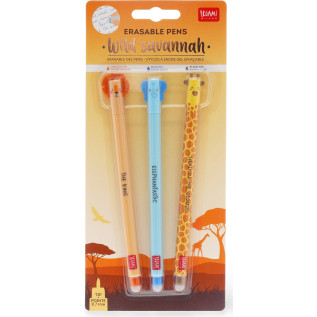 Legami Eraserable Gel Pen - Wild Savannah (Set of 3) - Picture 1