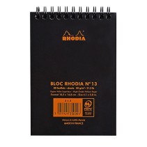 Rhodia Classic Wirebound Notepad - Medium - Black - Squared - Picture 1