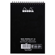 Rhodia Classic Wirebound Notepad - Large - Black - Dotted - Picture 1