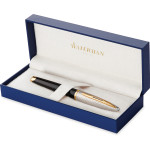 Waterman Carene Fountain Pen - Deluxe Black & Silver Gold Trim - Picture 2