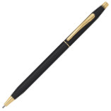 Cross Classic Century Pencil - Black Lacquer with 23KT Gold-Plated Trim