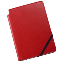 Cross Ruled Leather Journal - Crimson Red - Medium