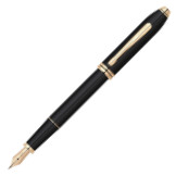 Cross Townsend Fountain Pen - Black Lacquer 23KT Gold Trim