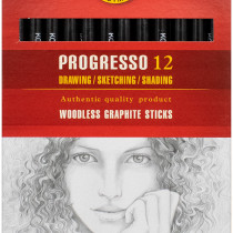 PROGRESSO Woodless Graphite Stick Pencil HB 2B 4B 6B 8B KOH-I-NOOR 8911