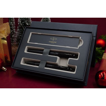 Parker IM Fountain Pen & Ballpoint Gift Set - Achromatic Matte Black PVD Trim