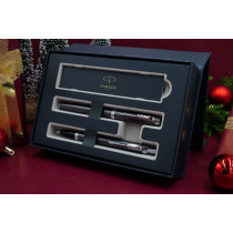 Parker IM Fountain Pen & Ballpoint Gift Set - Dark Espresso Chrome Trim