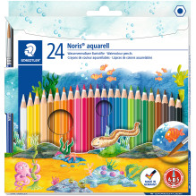 Staedtler Noris Club Aquarell Watercolour Pencils with Paint Brush (Pack of 24)