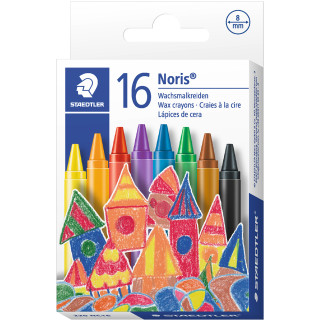 Staedtler Noris Club Wax Crayons - Assorted Colours (Pack of 16)