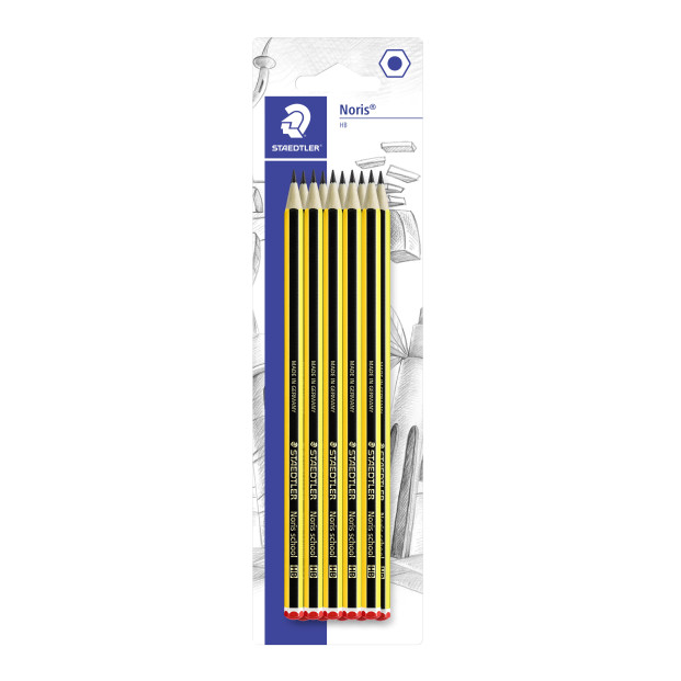 Staedtler 112HBBK10D Tradition Graphite Pencil for Drawing & Sketching -  HB, Eraser-Tip (Pack of 10)