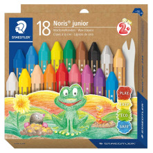 Staedtler Noris Junior Wax Crayons - Assorted Colours (Pack of 18)