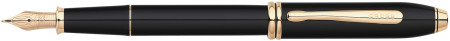 Cross Townsend Fountain Pen - Black Lacquer 23KT Gold Trim