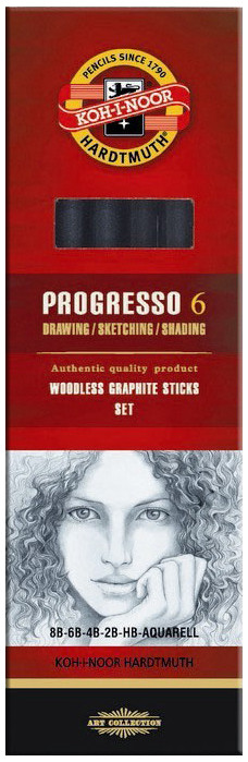 KOH-I-NOOR Jumbo Graphite Woodless Stick 8971 HB 2B 4B 6B Pencil