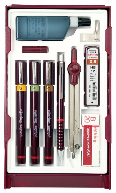 Rotring Rapidograph College Set - 0.10mm/0.30mm/0.50mm, S0699500